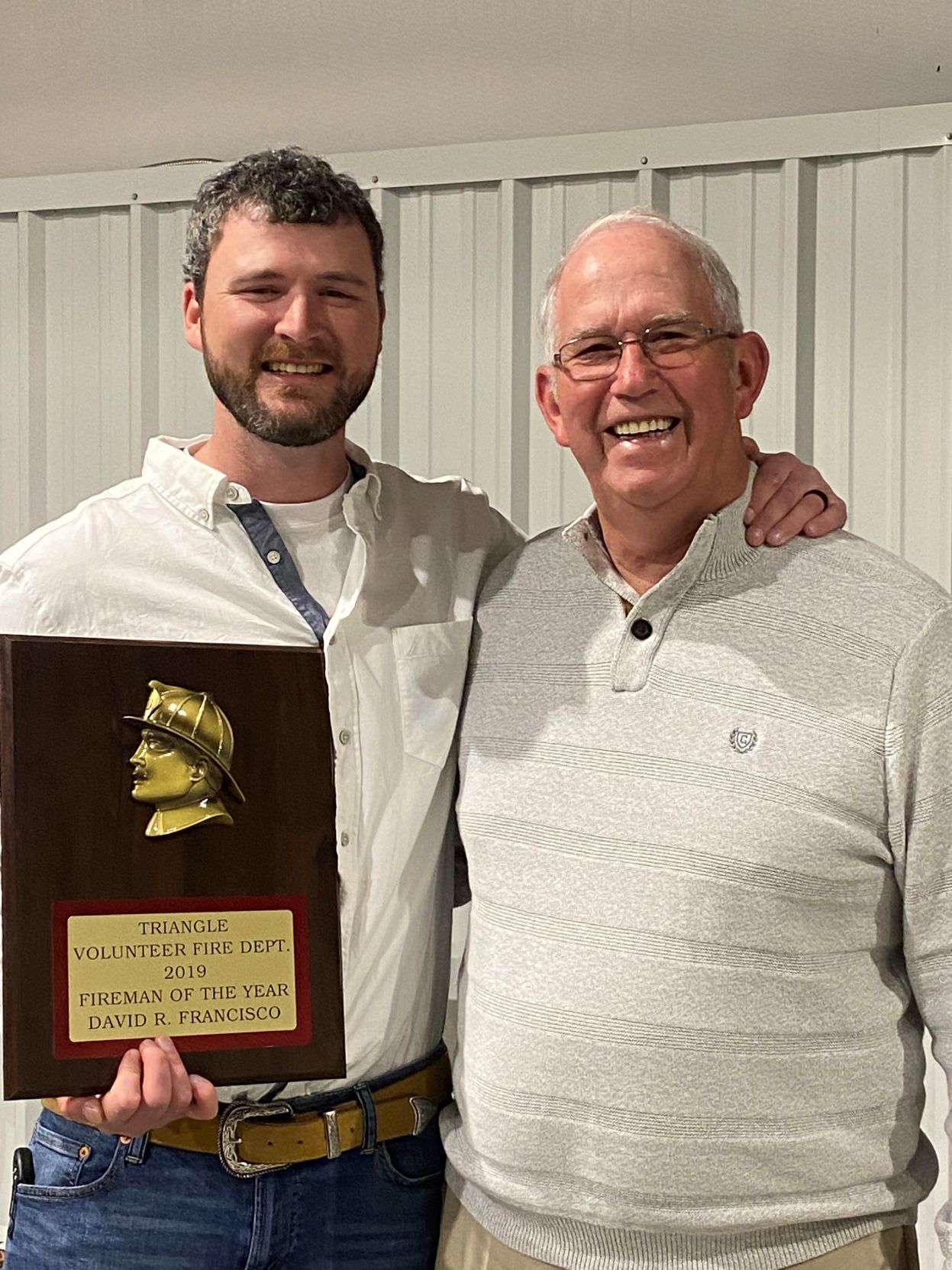 TVFD Fireman of the year for 2019 David